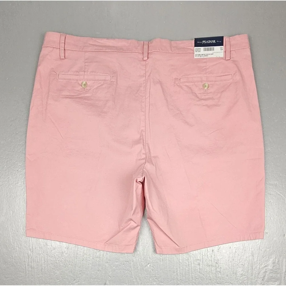 Jos. A. Bank Shorts Mens 42 Pink Tailored Fit Stretch Flat Front Golf Casual NWT